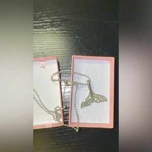 Diamond and Silver Mermaid Tail Necklace